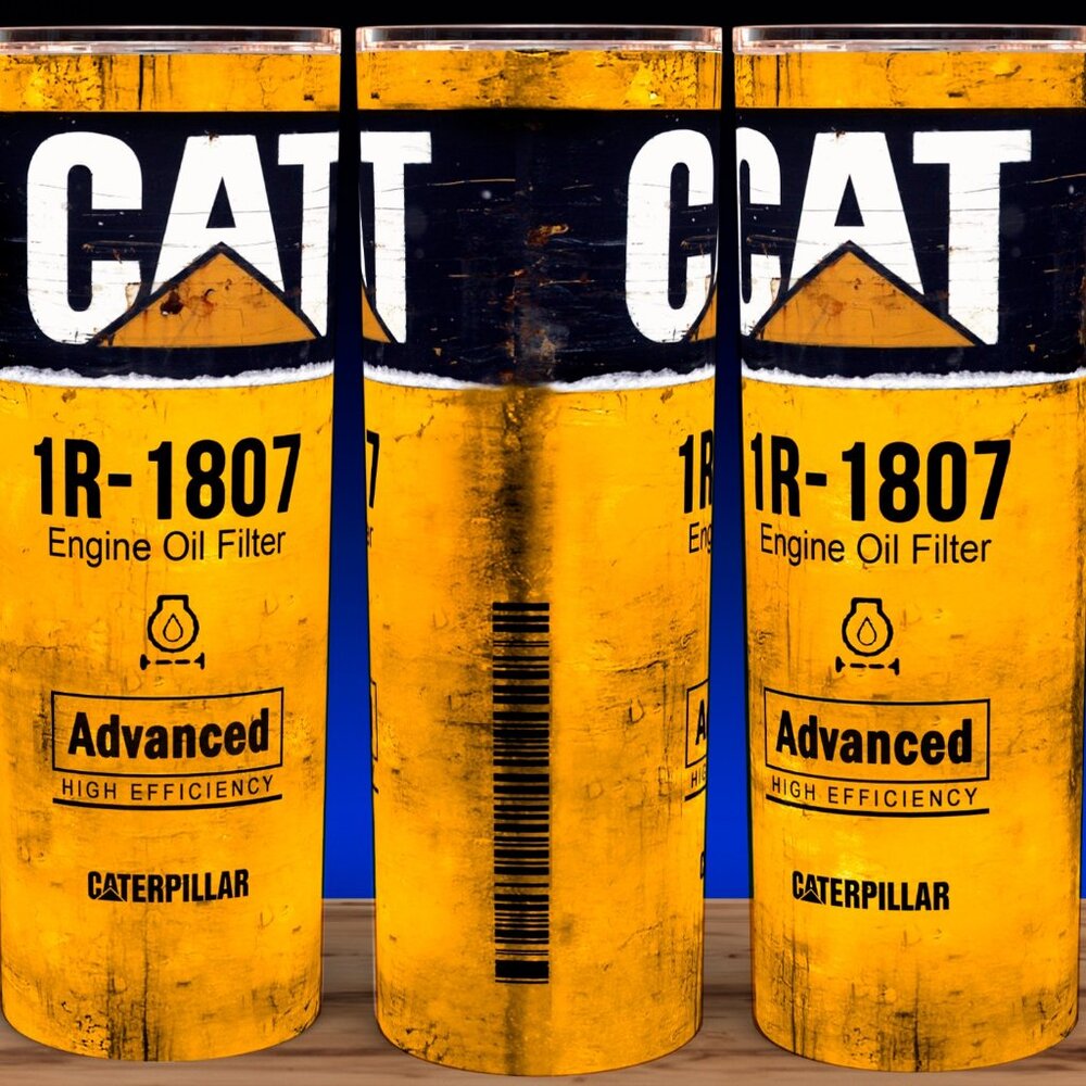 Cat Caterpillar 1R-1807 Grunge Oil Filter Cup Mug Tumbler 20oz